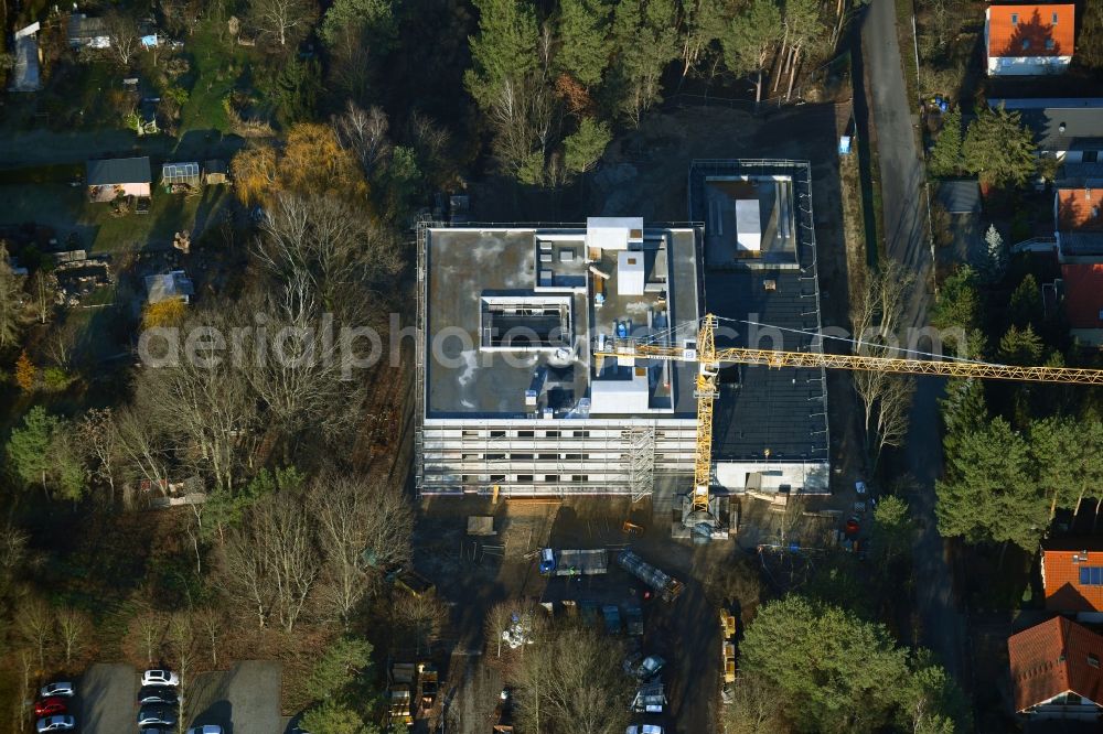 Aerial image Bergholz-Rehbrücke - Extension of new building site at the building complex of the institute fuer Ernaehrungsforschung on Lenbachstrasse in Bergholz-Rehbruecke in the state Brandenburg, Germany