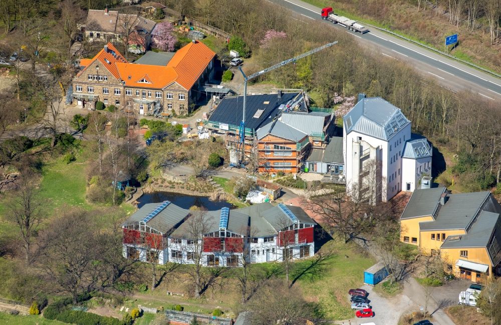 Aerial image Witten - Extension of new building site at the building complex of the institute Institut fuer Waldorf-Paedagogik e.V. in the district Annen in Witten in the state North Rhine-Westphalia, Germany