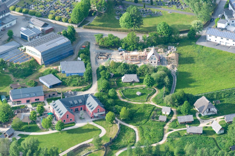 Aerial image Bärnau - Extension of a new construction site at the Museum- Building Geschichtspark Baernau on street Naaber Strasse in Baernau in the state Bavaria, Germany
