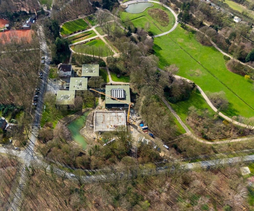 Aerial photograph Bottrop - Extension of a new construction site at the Museum- Building Josef Albers Museum Quadrat in Bottrop in the state North Rhine-Westphalia, Germany