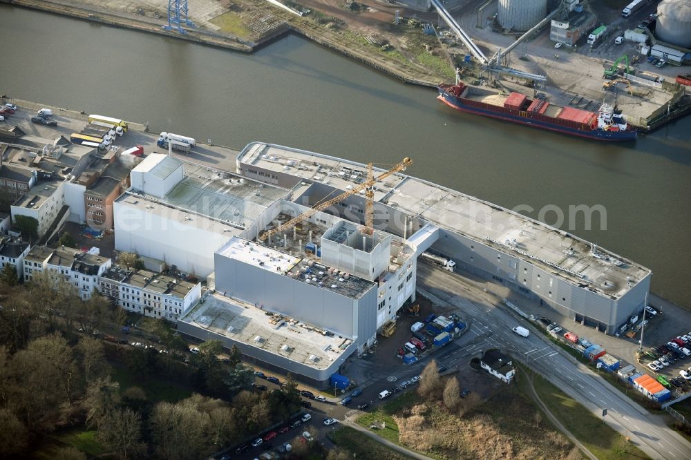 Aerial image Lübeck - Extension - new building - construction site on the factory premises H. & J. Brueggen KG on Gertrudenstrasse in the district Sankt Gertrud in Luebeck in the state Schleswig-Holstein, Germany