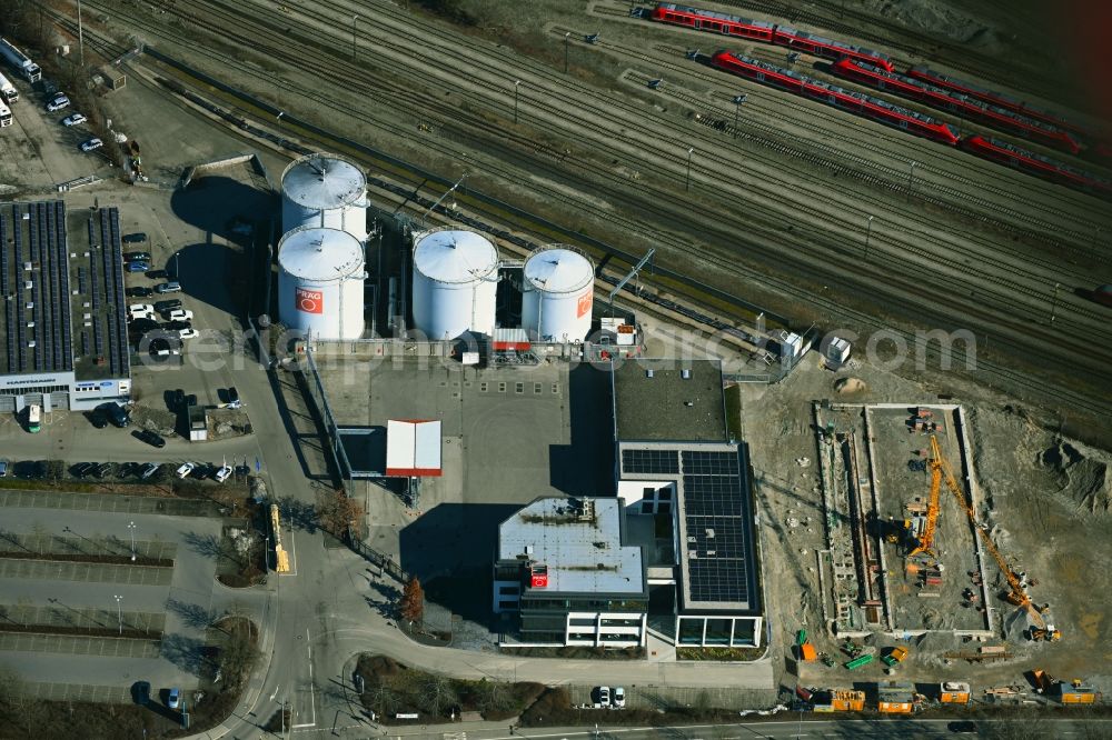 Aerial image Kempten (Allgäu) - Extension - new building - construction site on the factory premises Praeg Energie GmbH & Co. KG Energiedienstleister in Kempten (Allgaeu) in the state Bavaria, Germany