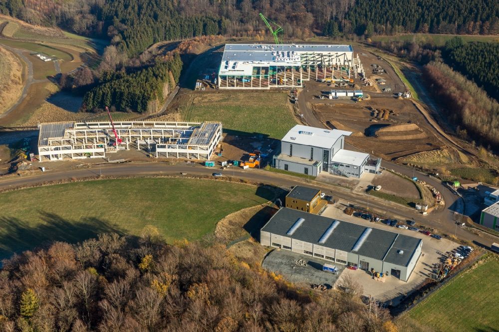 Aerial photograph Altena - Extension - new building - construction site on the factory premises on Rosmarter Allee in Rosmart in the state North Rhine-Westphalia, Germany