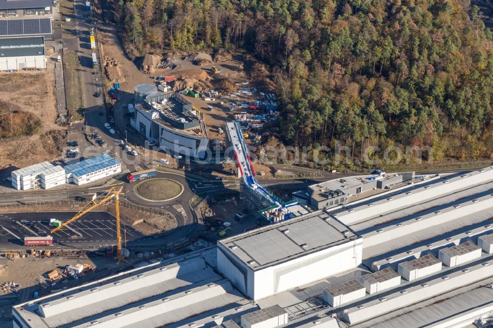 Aerial image Graben-Neudorf - Extension - new building - construction site on the factory premises of SEW-EURODRIVE GmbH & Co KG in Graben-Neudorf in the state Baden-Wurttemberg, Germany