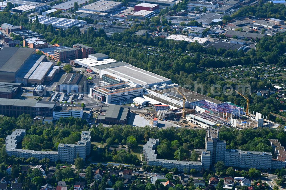 Aerial image Berlin - Extension - new building - construction site on the factory premises of Stadler Deutschland GmbH on street Lessingstrasse in the district Wilhelmsruh in Berlin, Germany
