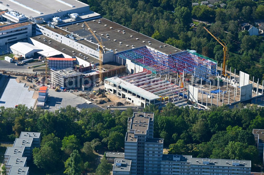 Berlin from above - Extension - new building - construction site on the factory premises of Stadler Deutschland GmbH on street Lessingstrasse in the district Wilhelmsruh in Berlin, Germany
