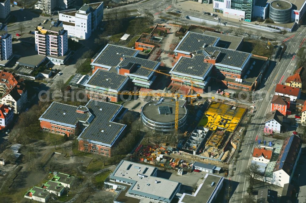 Aerial photograph Kempten (Allgäu) - Construction site for the expansion of the building complex of the vocational school Vocational and Technical College Kempten on Kottener Strasse in Kempten (Allgaeu) in the state Bavaria, Germany