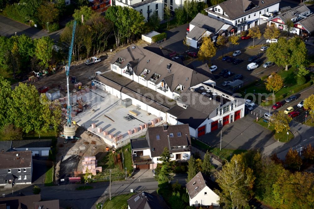 Hennef (Sieg) from the bird's eye view: Extension of the EDEKA store in Uckerath in Hennef (Sieg) in the state North Rhine-Westphalia, Germany