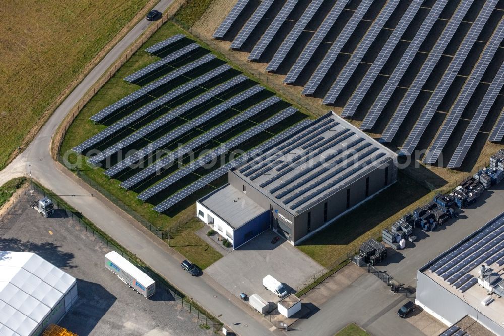 Aerial image Altenbeken - Construction site on building and production halls from the company Friedrich Neumann GmbH on the premises along Industriestrasse in Altenbeken in the state North Rhine-Westphalia, Germany