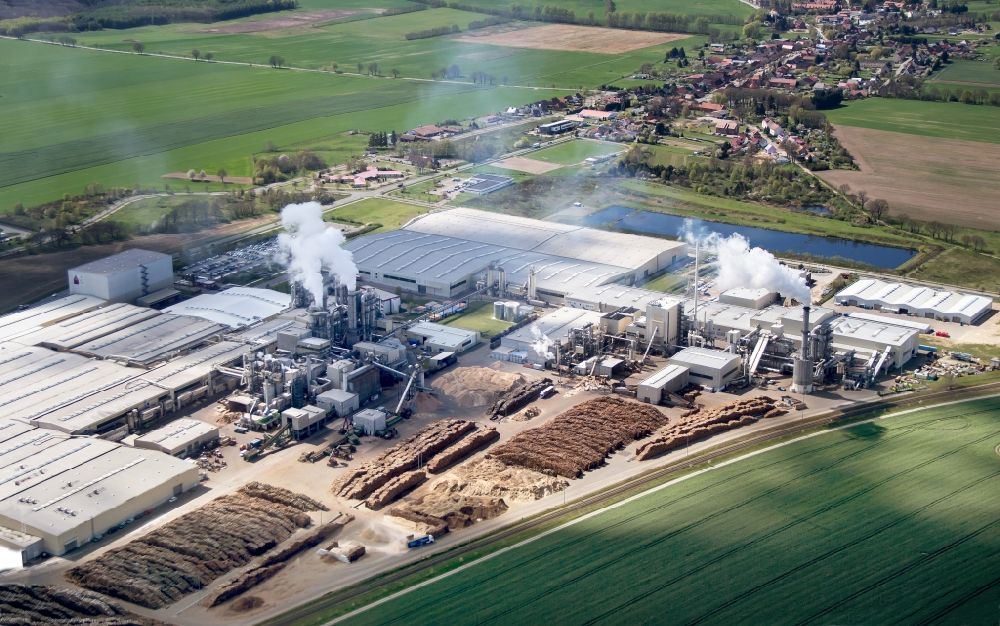Aerial image Heiligengrabe - Kronotex GmbH production facility in Heiligengrabe