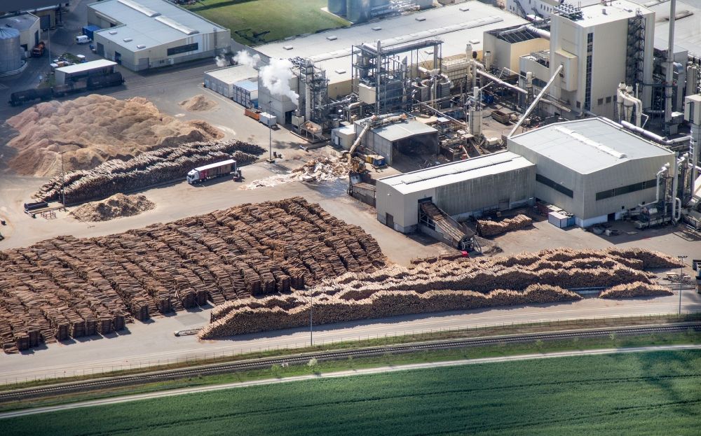 Heiligengrabe from above - Kronotex GmbH production facility in Heiligengrabe