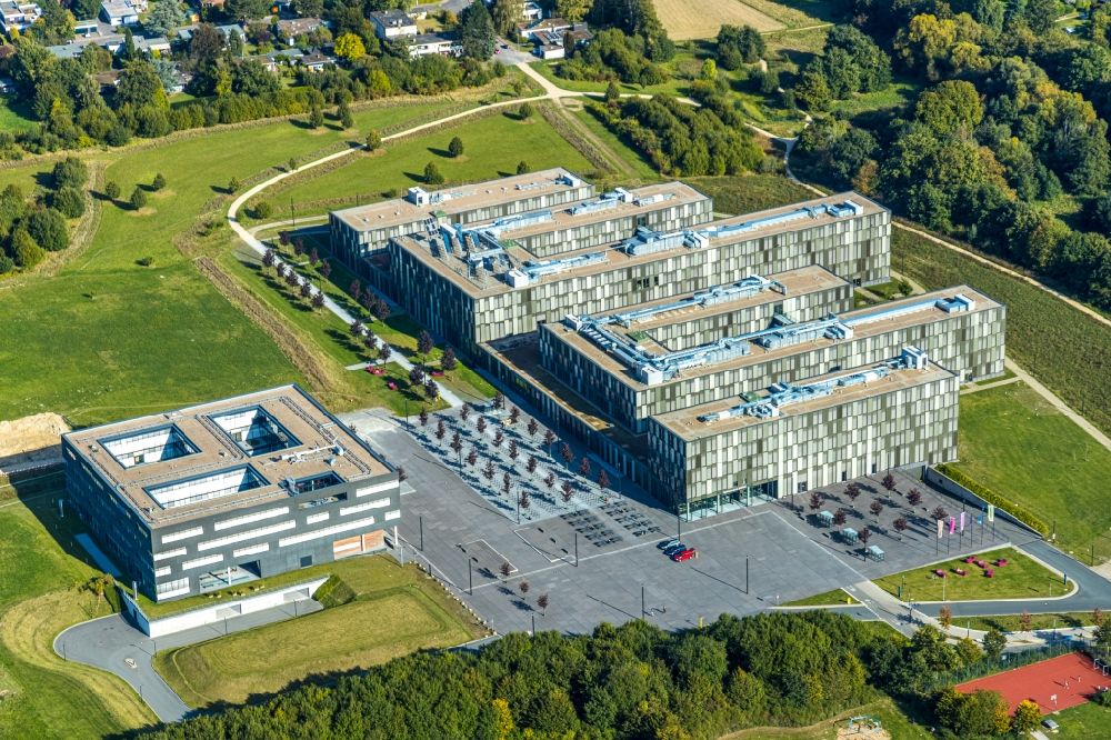 Aerial photograph Bielefeld - Building of the college and the research institute Cluster of Excellence Cognitive Interaction Technology with the CITEC building in Bielefeld in the federal state North Rhine-Westphalia
