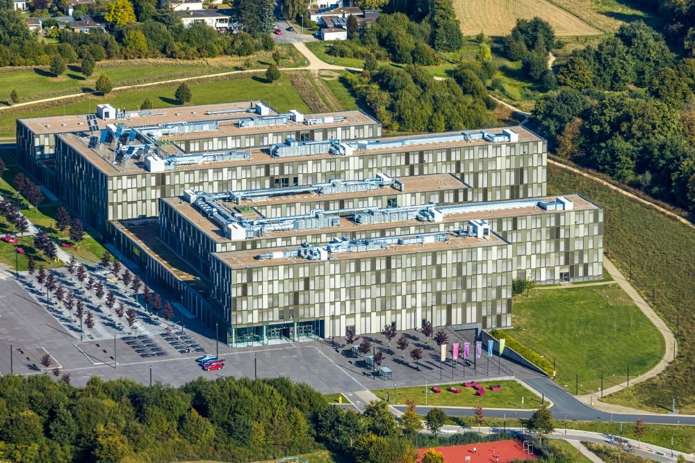 Bielefeld from above - Building of the college and the research institute Cluster of Excellence Cognitive Interaction Technology with the CITEC building in Bielefeld in the federal state North Rhine-Westphalia