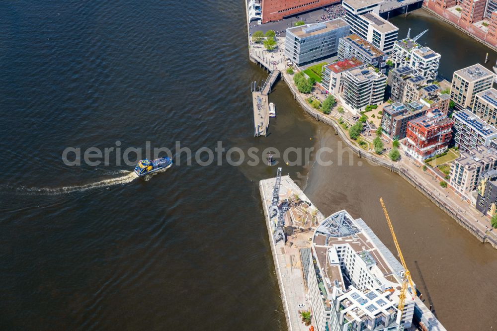 Hamburg from the bird's eye view: Ride a ferry ship to the Elbphilharmonie pier in Hamburg, Germany