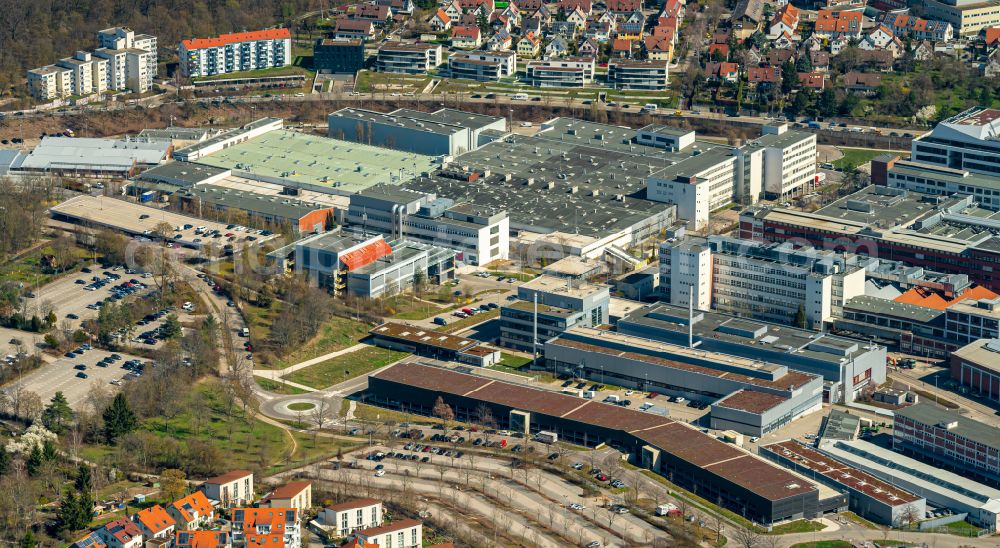 Aerial image Stuttgart - Production halls on the vehicle construction site of Robert Bosch GmbH Feuerbach on Wernerstrasse in the district Siegelberg in Stuttgart in the state Baden-Wurttemberg, Germany