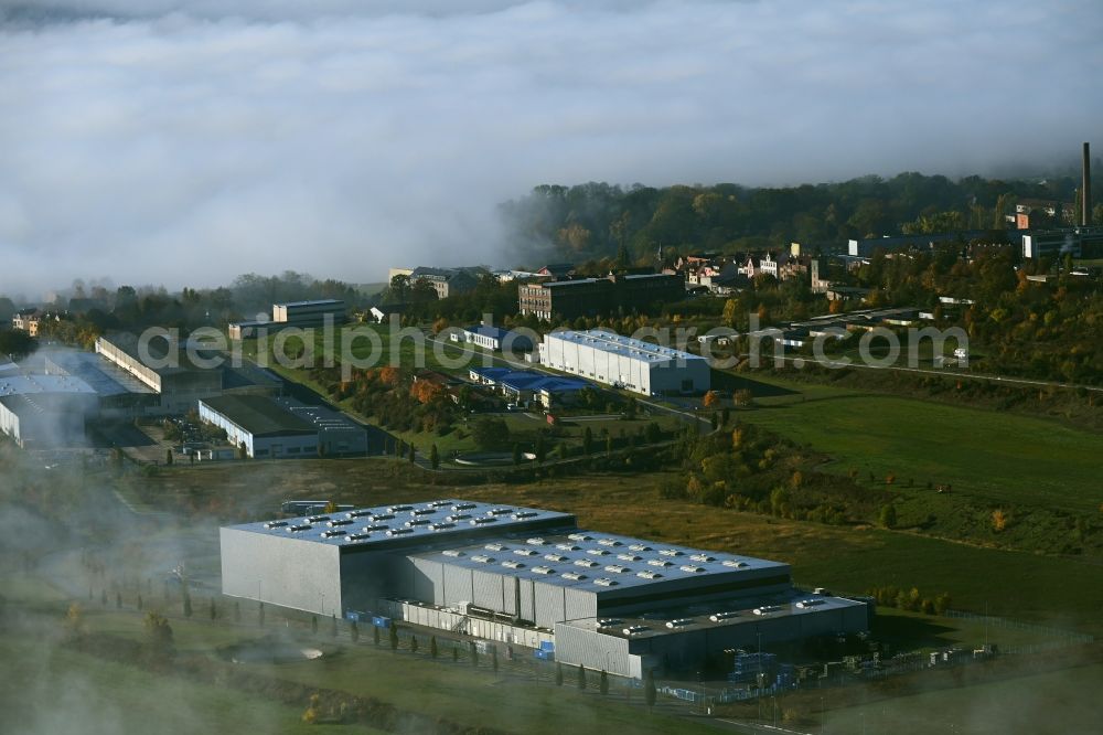 Aerial photograph Artern/Unstrut - Buildings and production halls on the vehicle construction site of Snop Automotive Artern GmbH on street Paul-Reuss-Strasse in Artern/Unstrut in the state Thuringia, Germany