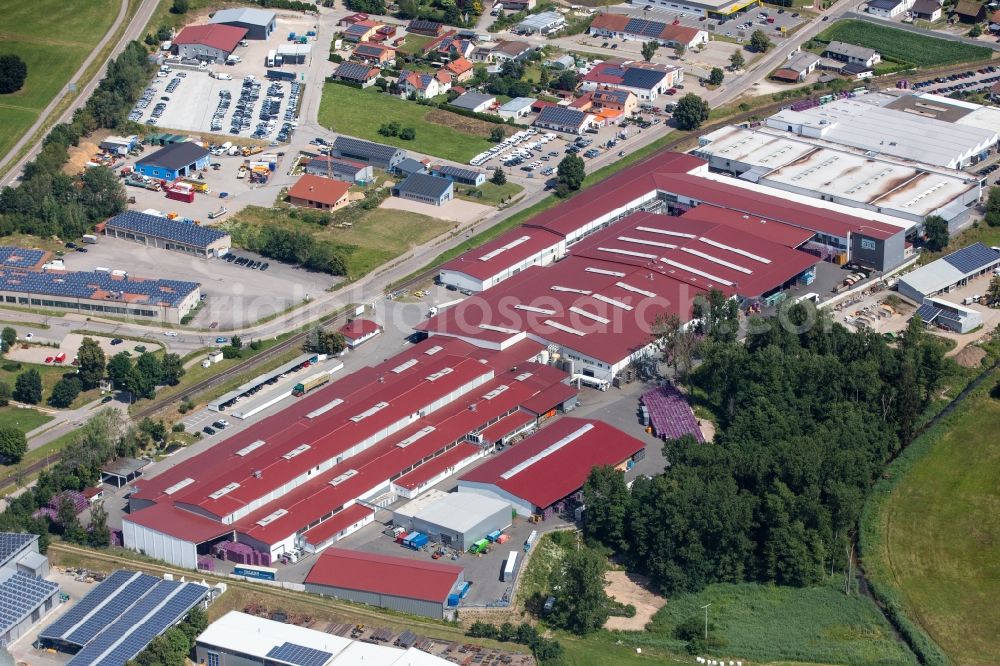 Grubmühl from the bird's eye view: Buildings and production halls on the vehicle construction site of ZMT Automotive GmbH & Co. KG in Grubmuehl in the state Bavaria, Germany