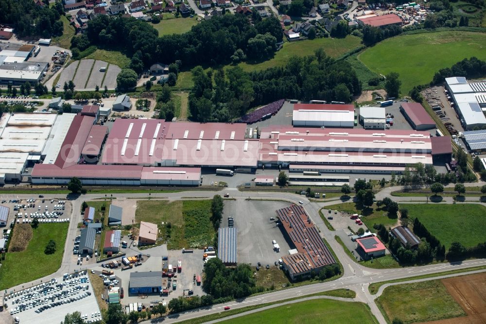 Grubmühl from the bird's eye view: Buildings and production halls on the vehicle construction site of ZMT Automotive GmbH & Co. KG in Grubmuehl in the state Bavaria, Germany
