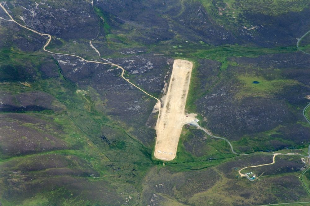 Aerial image Fair Isle - Fair Isle with Airport of Shetland Islands of Scotland in the North Sea