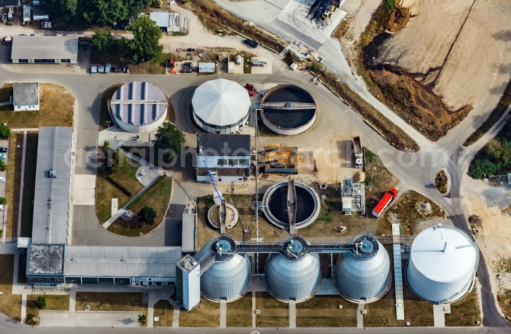 Aerial image Strande - Sewage works Basin and purification steps for waste water treatment of Klaeranlage Buelk in Strande in the state Schleswig-Holstein, Germany
