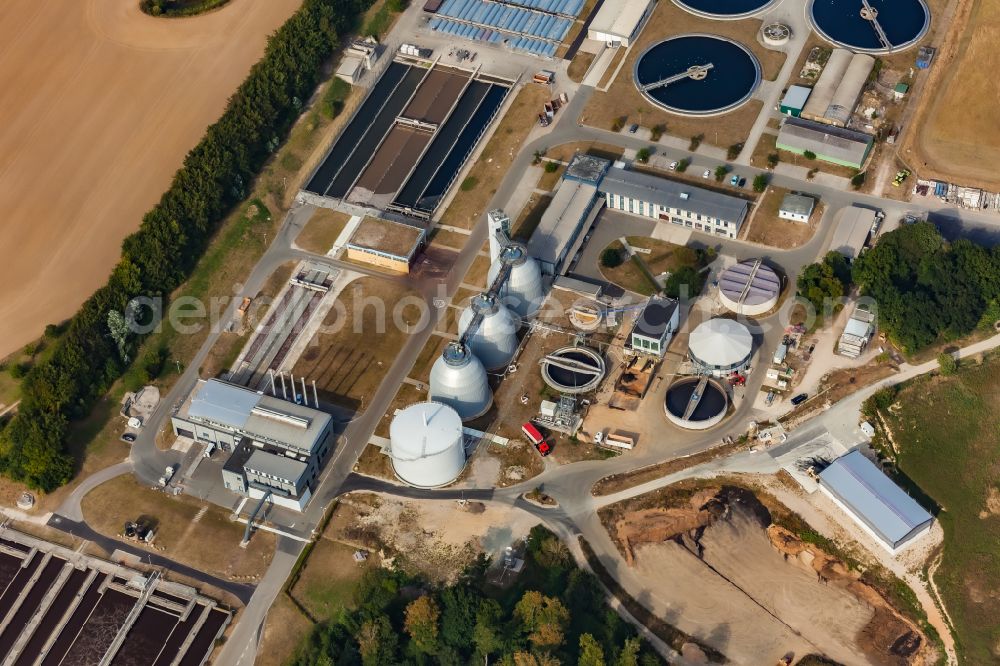 Aerial photograph Strande - Sewage works Basin and purification steps for waste water treatment of Klaeranlage Buelk in Strande in the state Schleswig-Holstein, Germany
