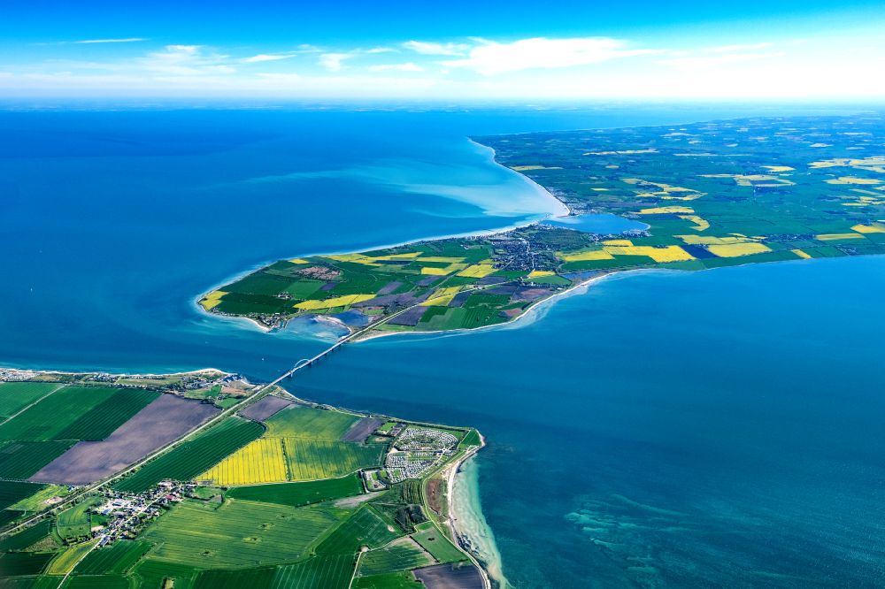 Fehmarn from the bird's eye view: Fehmarn Sund Bridge between the island of Fehmarn and the mainland near Grossenbrode in Schleswig-Holstein, Germany