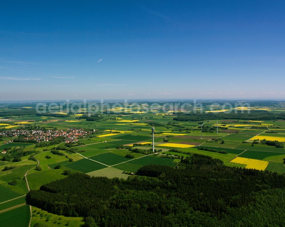 Aerial photograph Nellingen - Agricultural fields with adjacent forest and forest areas in Nellingen in the state Baden-Wuerttemberg, Germany