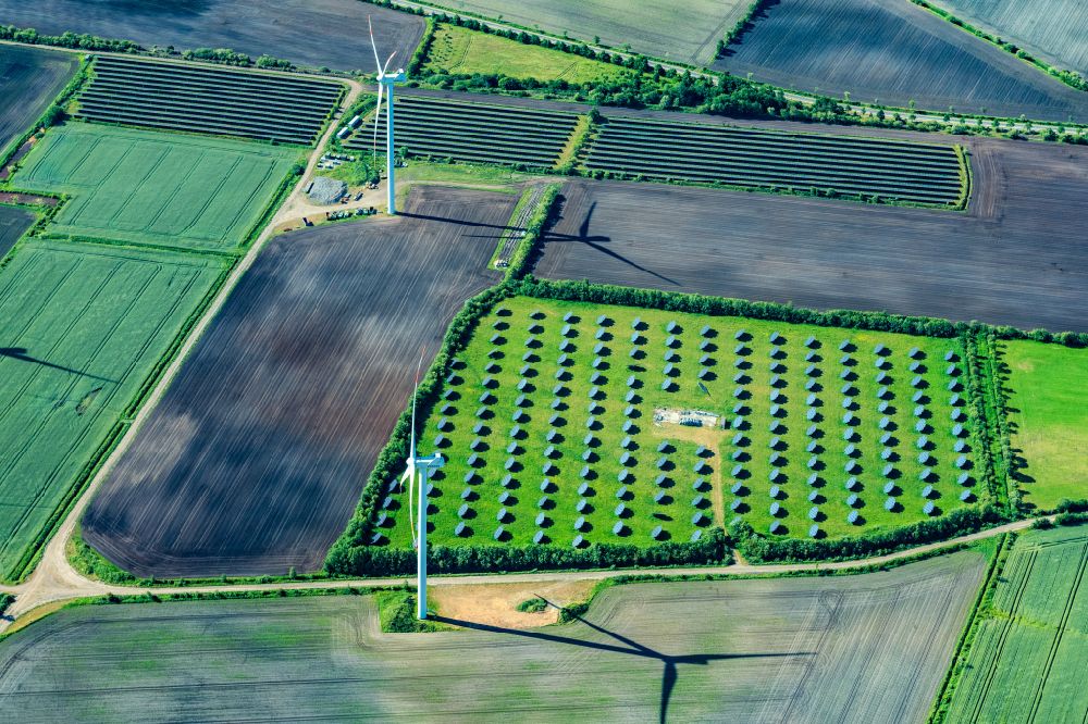 Aerial image Sprakebüll - Agricultural fields in Sprakebuell in the state Schleswig-Holstein, Germany