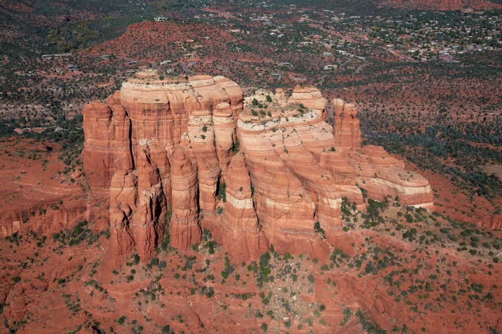 Aerial image Sedona - The red rocks are trademarks of the landscape at Sedona in the United States