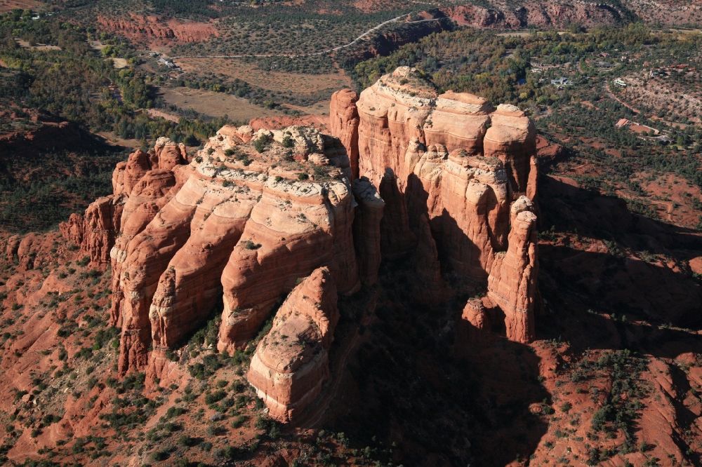 Aerial photograph Sedona - The red rocks are trademarks of the landscape at Sedona in the United States