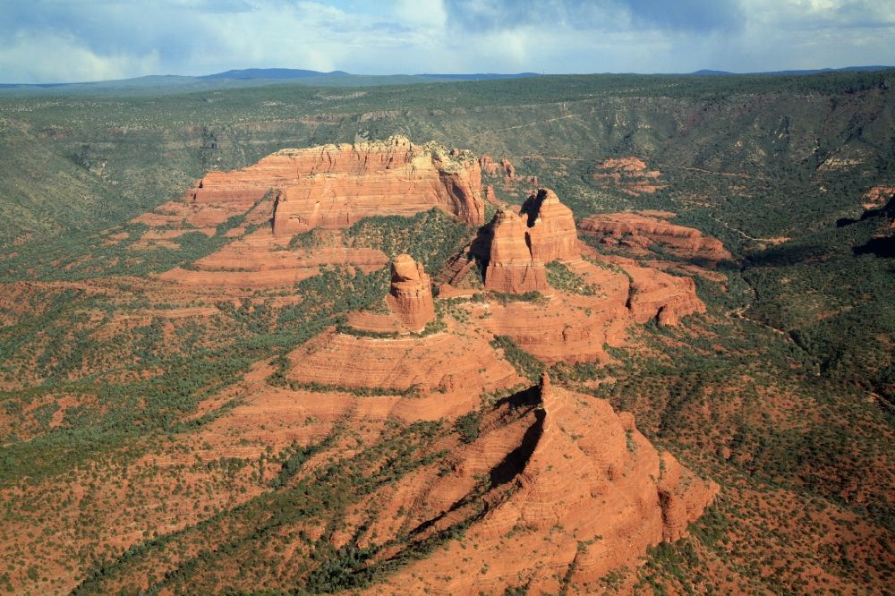 Sedona from above - The red rocks are trademarks of the landscape at Sedona in the United States