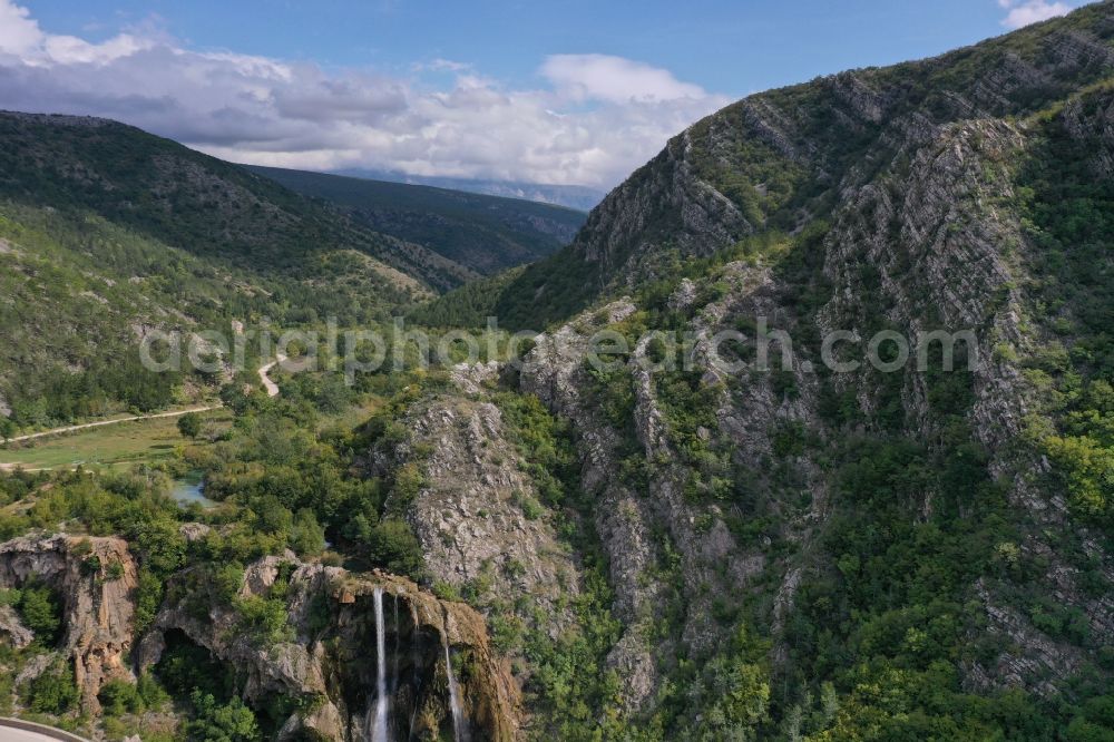 Aerial photograph Kovacic - Rock and mountain landscape Dinaridengebirge in Kovacic in Sibensko-kninska zupanija, Croatia