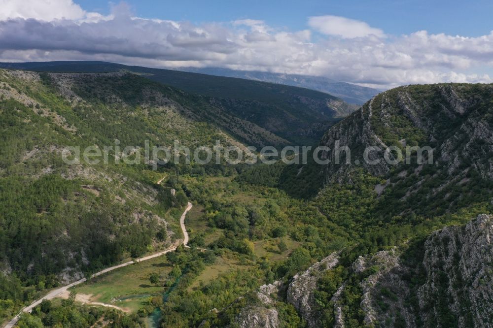 Kovacic from above - Rock and mountain landscape Dinaridengebirge in Kovacic in Sibensko-kninska zupanija, Croatia