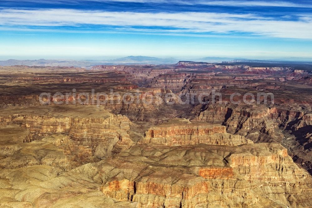 Aerial photograph North Rim - Rock and mountain landscape of Grand Canyon National Park in North Rim in Arizona, United States of America