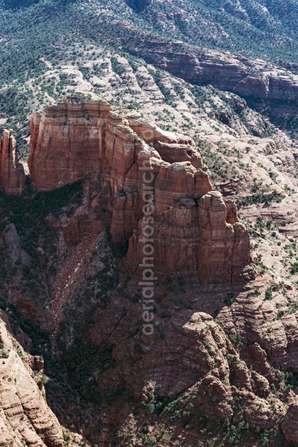 Sedona from above - Rock and mountain landscape in Sedona in Arizona, United States of America