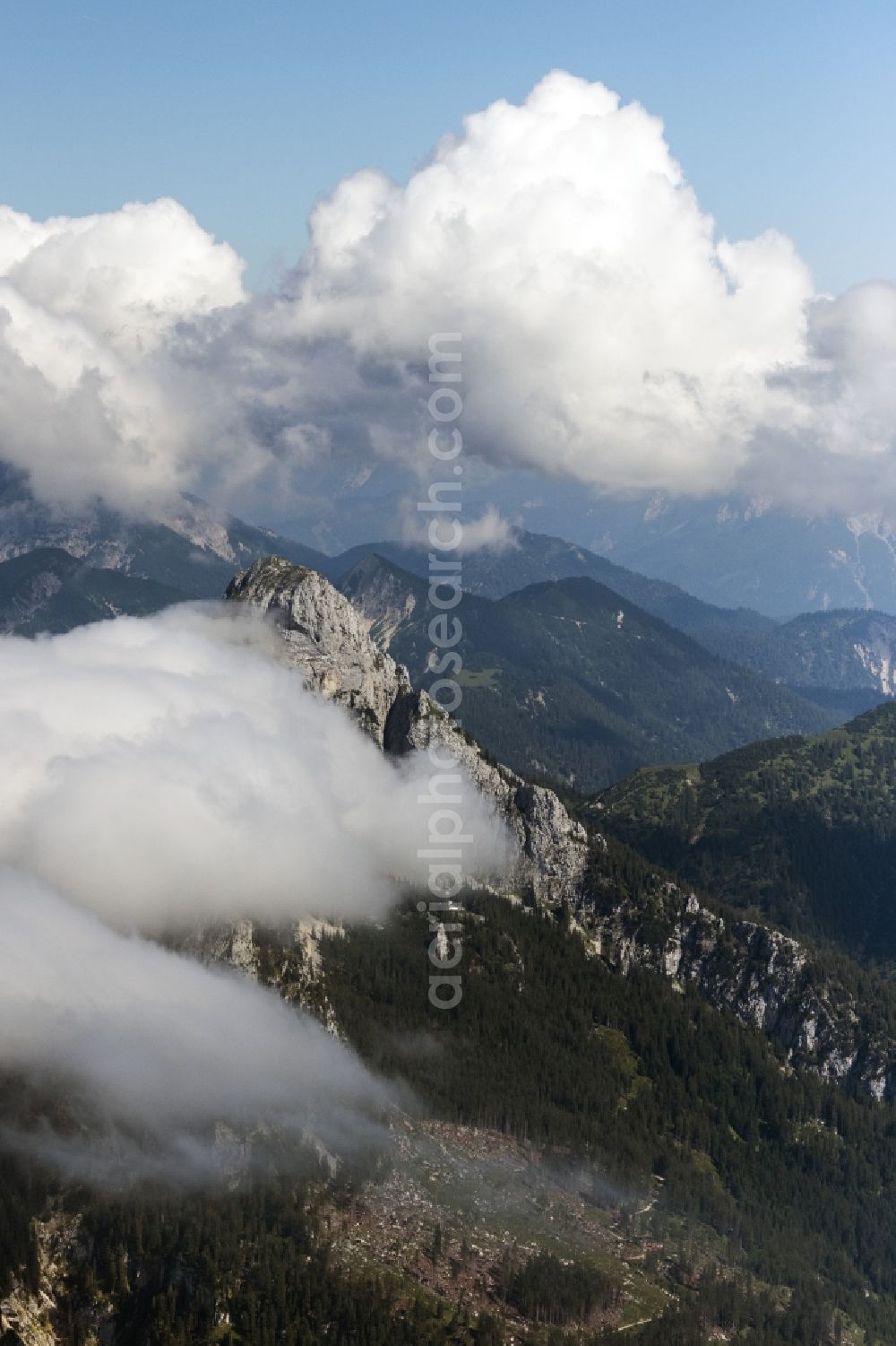 Aerial image Tirol - Rock and mountain landscape in in Tirol, Austria