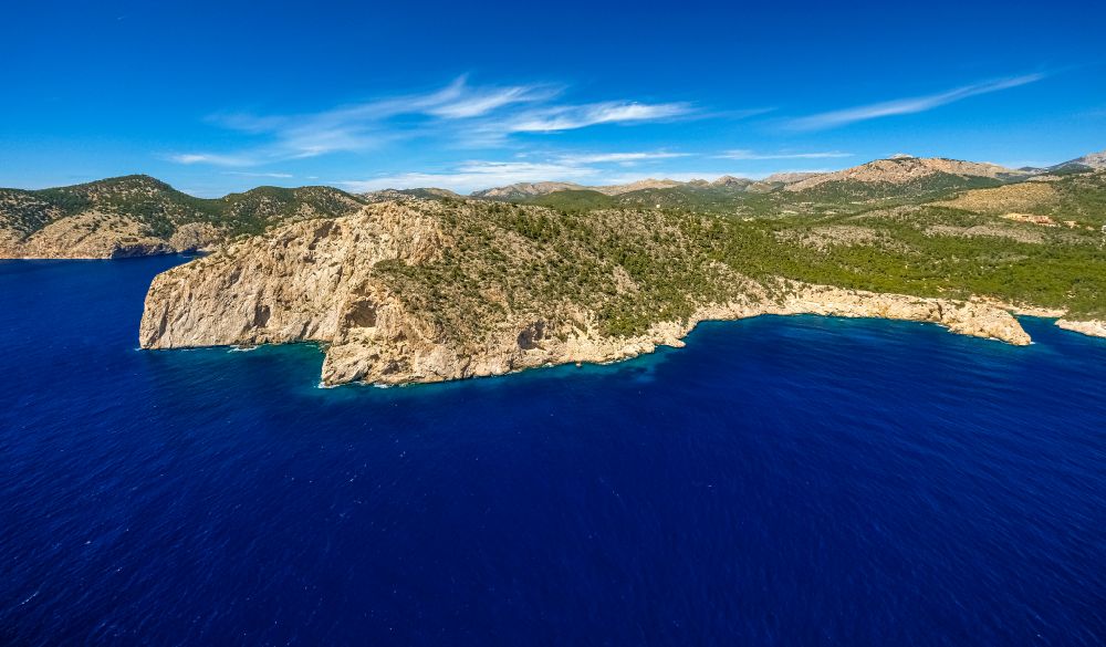 Port d'Andratx from above - Rock Coastline on the cliffs near Port d'Andratx in Balearic islands, Spain