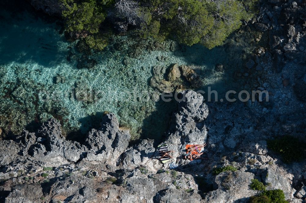 Cala Pi from above - Rock Coastline on the cliffs in Cala Pi in Balearic Islands, Spain
