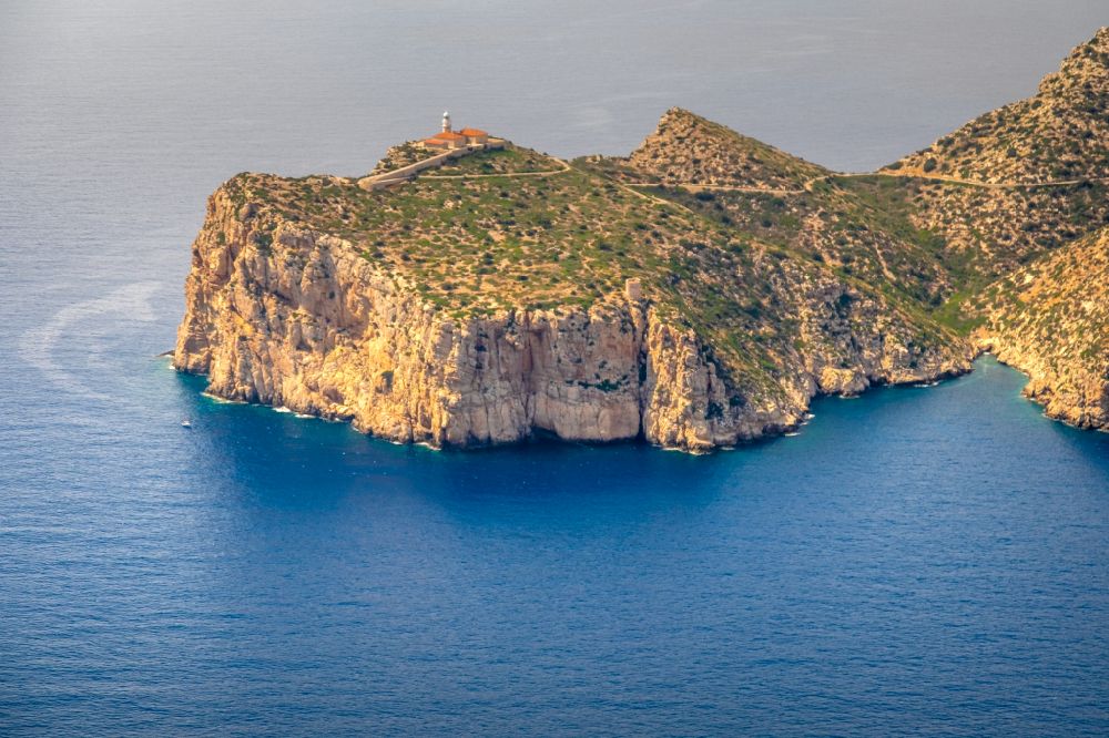 Aerial image Andratx - Plateau in the water Sa Dragonera in Andratx in Balearic Islands, Spain
