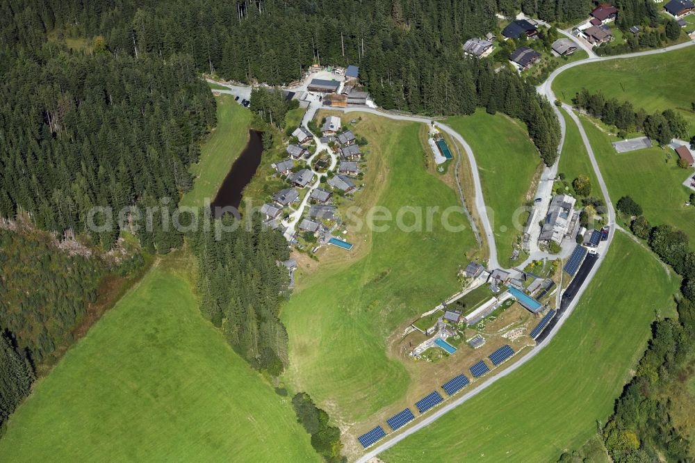 Aerial photograph Sonnberg - Holiday house plant of the park Bergdorf Priesteregg Premium Resort in Sonnberg in Salzburg, Austria