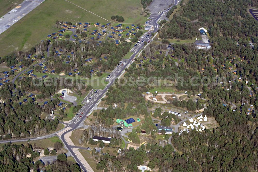 Aerial photograph Halbe - Holiday house plant of the park Tropical Islands in the district Briesen in Halbe in the state Brandenburg, Germany
