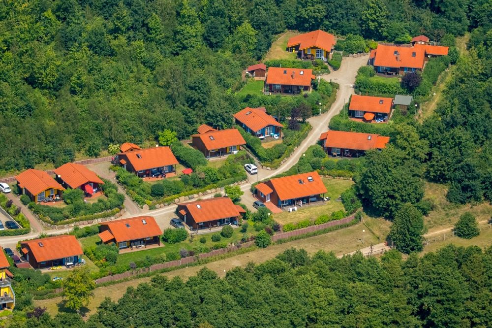 Aerial image Jabel - Holiday house plant of the park Maribell in Jabel in the state Mecklenburg - Western Pomerania