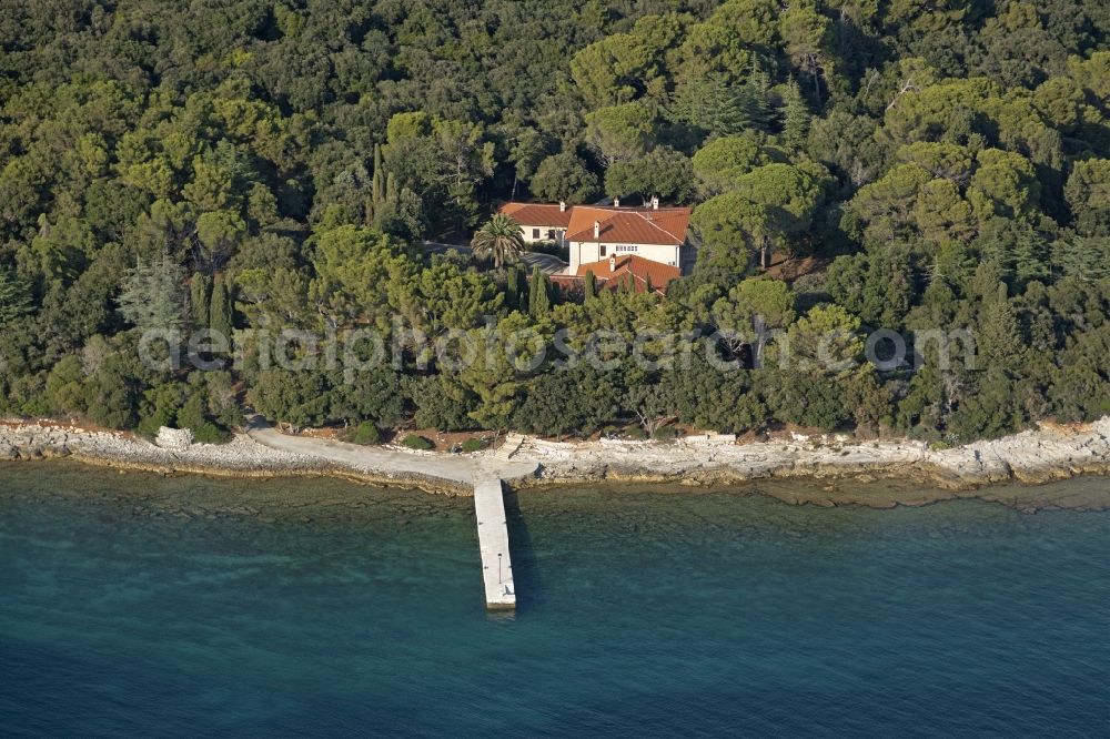 Aerial image Pula - Holiday house plant of the park in Pula in Istirien - Istarska zupanija, Croatia