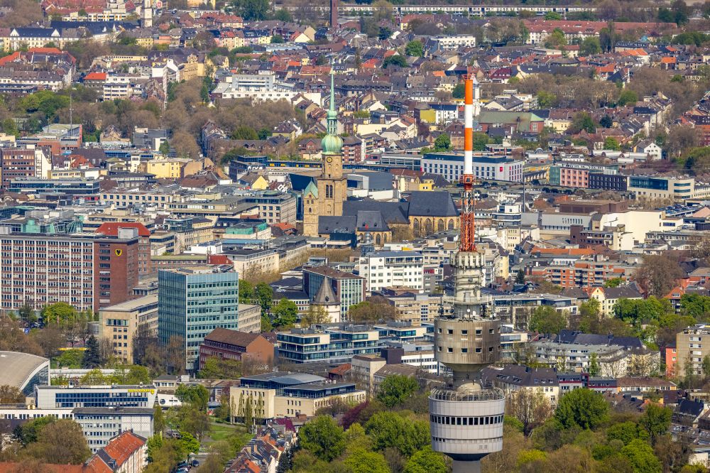 Aerial photograph Dortmund - television Tower Florian-Turm in the district Ruhrallee Ost on park Westfalenpark in Dortmund at Ruhrgebiet in the state North Rhine-Westphalia, Germany