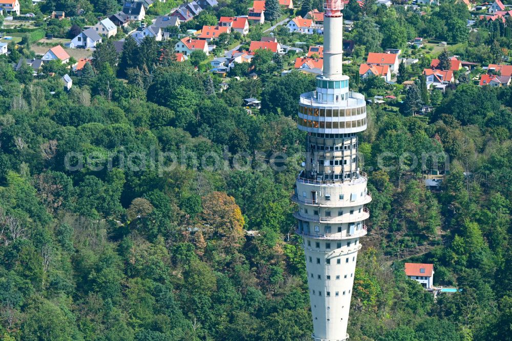 Aerial photograph Dresden - Television Tower on Oberwachwitzer Weg in the district Wachwitz in Dresden in the state Saxony, Germany