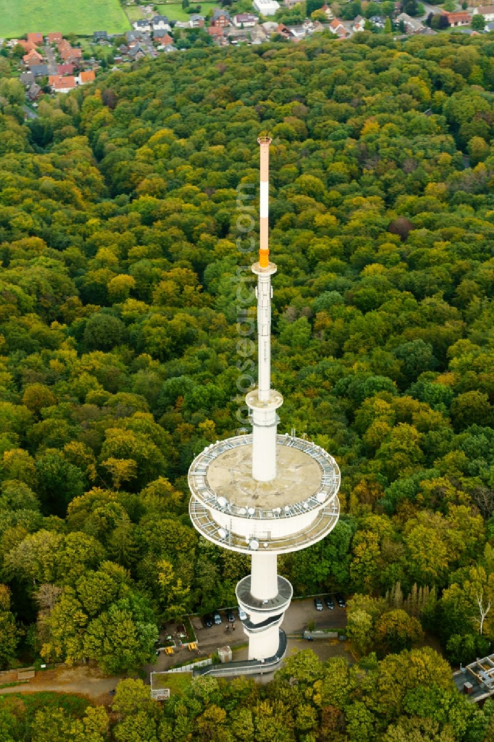 Aerial image Porta Westfalica - Television Tower in Porta Westfalica in the state North Rhine-Westphalia, Germany