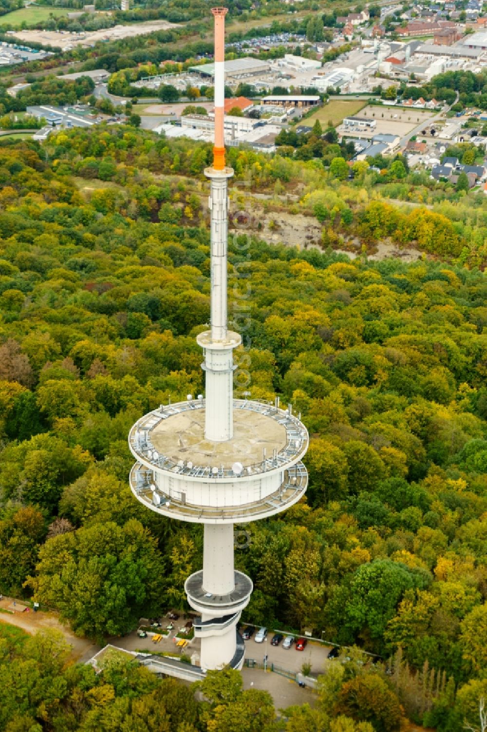 Aerial photograph Porta Westfalica - Television Tower in Porta Westfalica in the state North Rhine-Westphalia, Germany