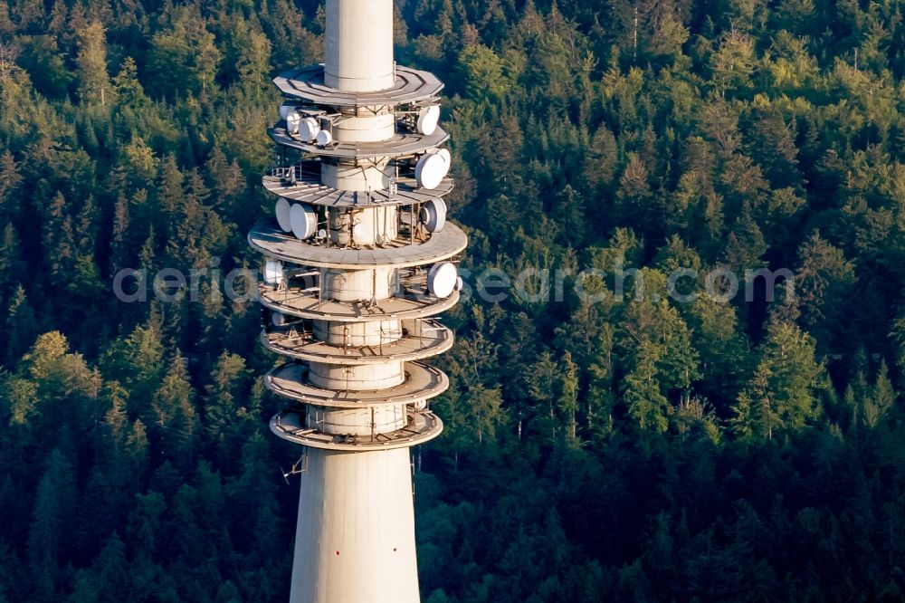 Sasbachwalden from the bird's eye view: Television Tower of Suedwestrundfunk Sender Hornisgrinde on Hornisgrinoftrasse in Sasbachwalden in the state Baden-Wurttemberg, Germany