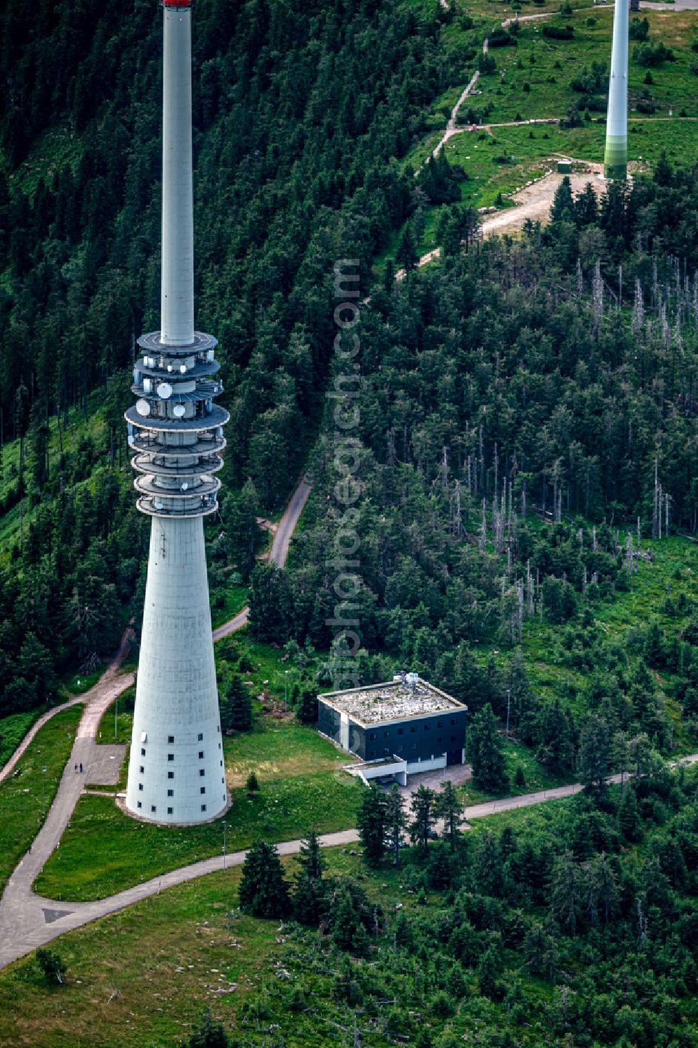 Aerial photograph Sasbachwalden - Television Tower of Suedwestrundfunk Sender Hornisgrinde on Hornisgrinoftrasse in Sasbachwalden in the state Baden-Wurttemberg, Germany