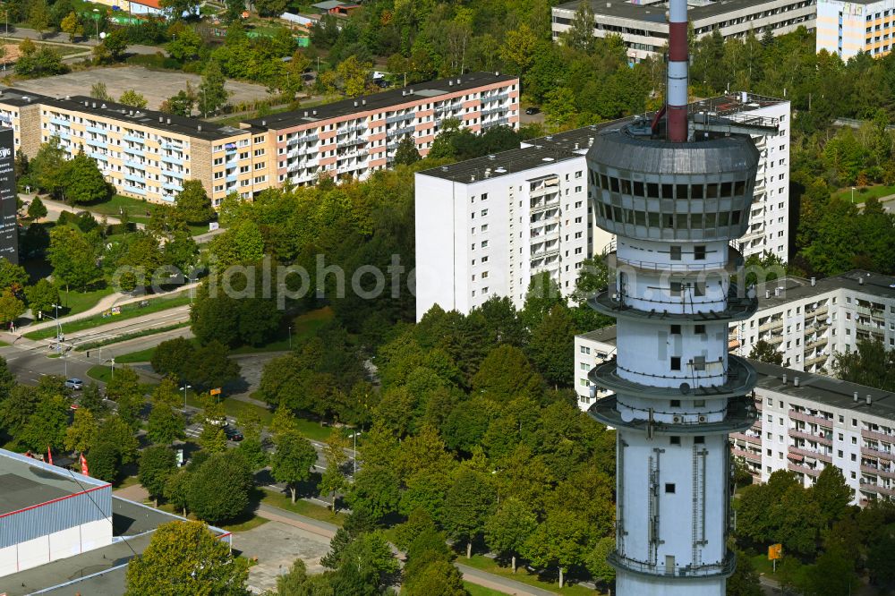 Aerial image Schwerin - Television Tower Schwerin in the district Dresch in Schwerin in the state Mecklenburg - Western Pomerania, Germany